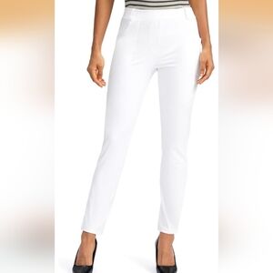 Rammus Women's Fleece Lined Dress Pants with Pockets Color White Size XL (New)